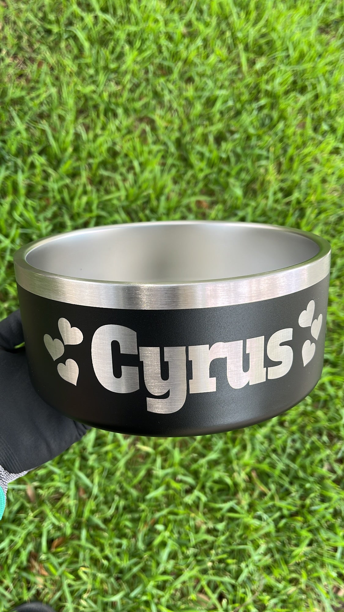 Pet Bowl - 3 Hearts Design