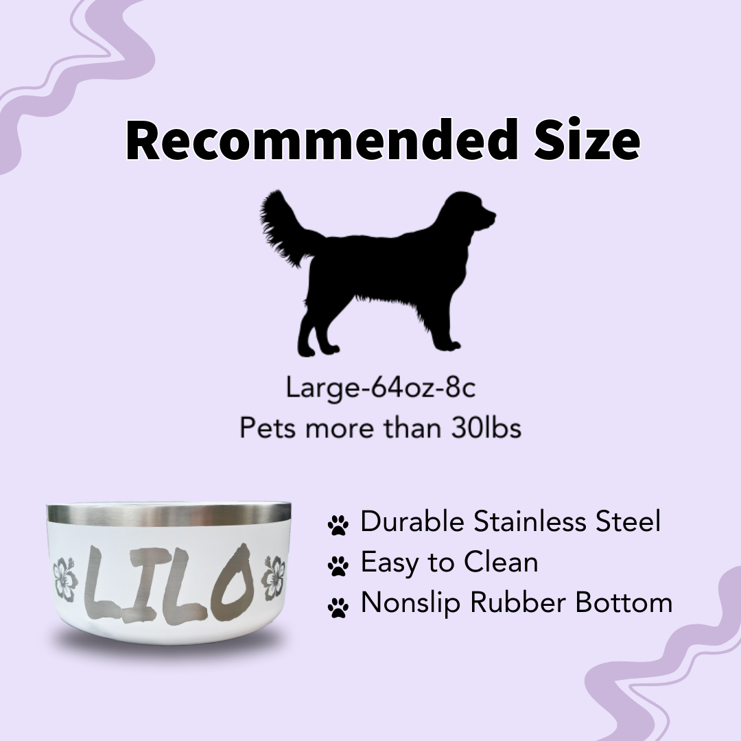 Custom Engraved Pet Bowl Stainless Steel